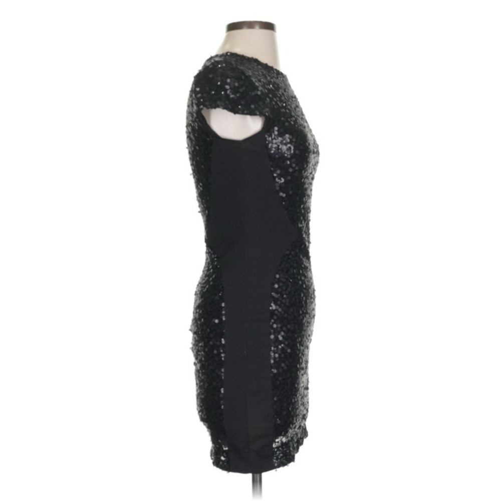 Dress the Population Black Sequin Bodycon Mini Dress Cap Sleeve Size S - Picture 5 of 9